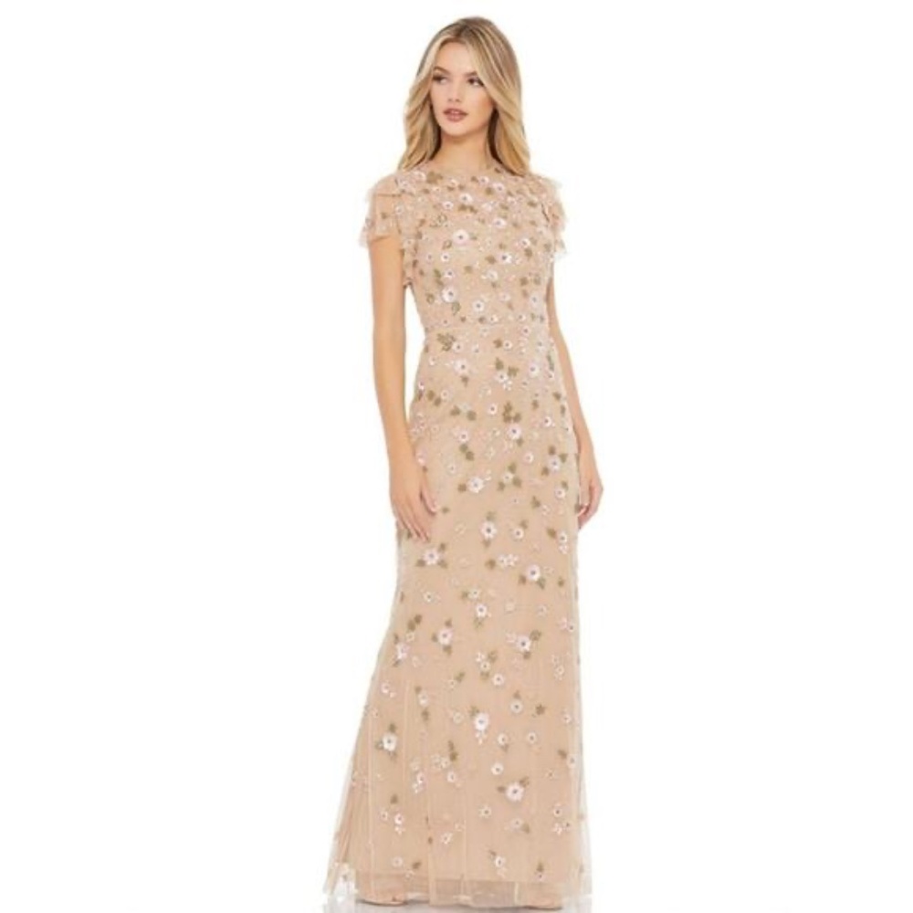 Stunning Mac Duggal Gown with Blush Pink Florals